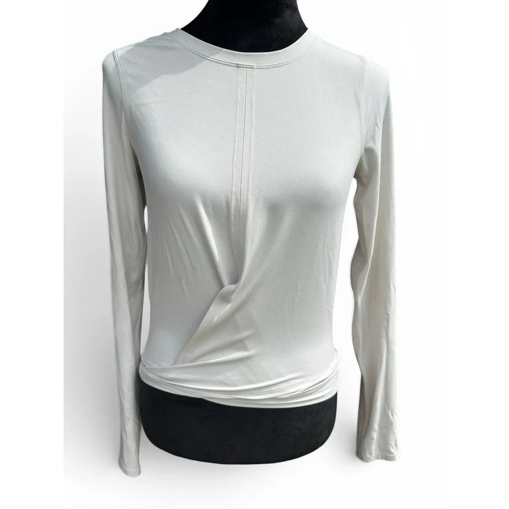 LULULEMON Time to Restore Nulu Long Sleeve Shirt White Opal Athletic Gym Run 6